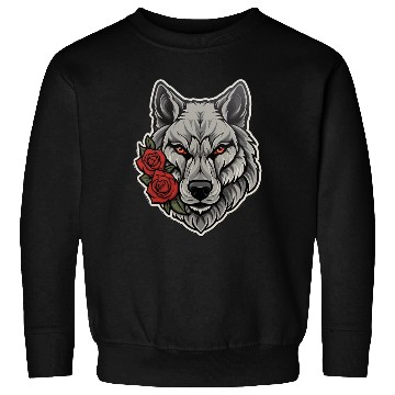 Discover Gothic Wolf Wildlife Illustration Sweatshirts
