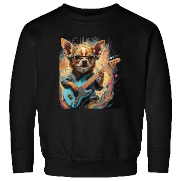 Discover Chihuahua Playing Guitar Sweatshirts