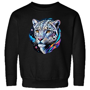 Discover Cosmic Snow Leopard - Ethereal Animal Portrait Sweatshirts