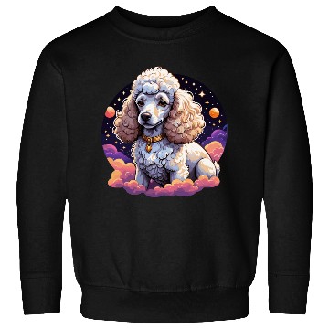 Discover Celestial Poodle in Space Illustration Sweatshirts