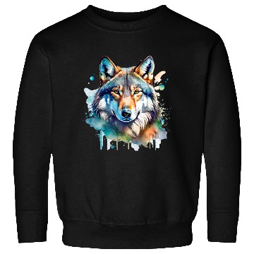 Discover Watercolor Wolf Portrait Sweatshirts