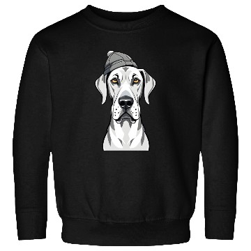 Discover Funny Great Dane with cap Sweatshirts