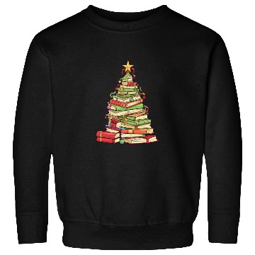 Discover Bookworm Christmas Tree books Sweatshirts