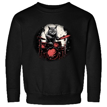 Discover Paws and Percussion Cat Drummer,cats lovers Sweatshirts
