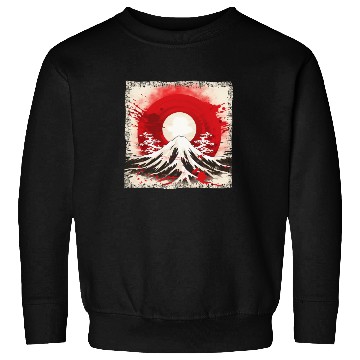 Discover Kyoto Mountains: Flag, Volcano, and Blood Moon Sweatshirts