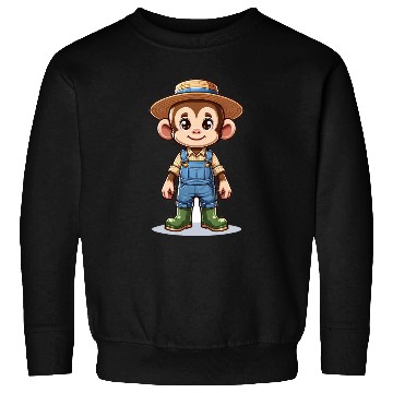 Discover Cute Monkey Farmer Sweatshirts