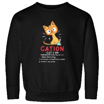 Discover Cation Science Cat Funny Chemistry Chemist Scien Sweatshirts
