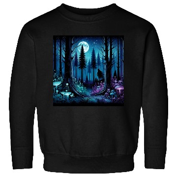 Discover Mystic Moonlit Enchanted Forest Sweatshirts