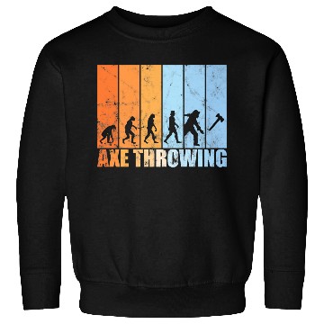 Discover Axe throwing evolution hatchet throwing retro Pre Sweatshirts