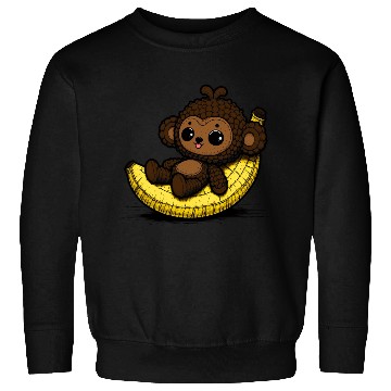 Discover Amigurumi Monkey Chills On Banana Sweatshirts