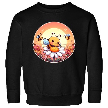 Discover cute kawaii bee on flower Sweatshirts