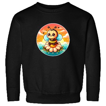 Discover cute kawaii bee on flower Sweatshirts