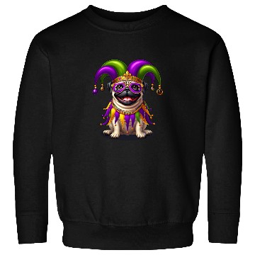 Discover Mardi Gras Pug with Jester Hat Sweatshirts