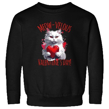 Discover Meow-velous Valentines Day White Cat Sweatshirts