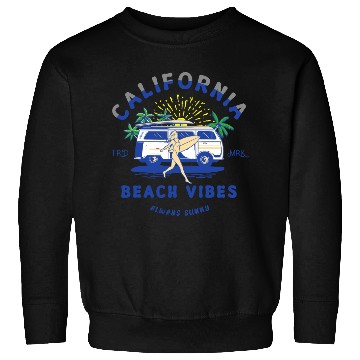 Discover California Beach Vibes Retro Camper Van Sweatshirts