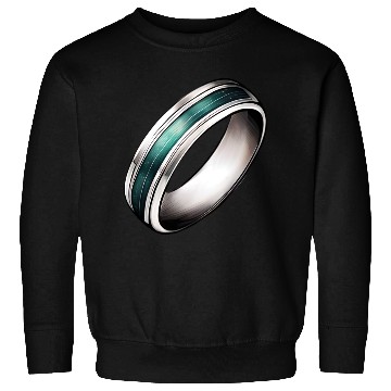 Discover Silver Ring With Green Inlay Jewelry Sweatshirts