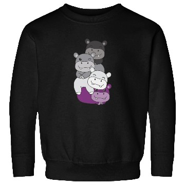 Discover Asexual Flag Pride Lgbtq Cute Hippo Bunch Sweatshirts