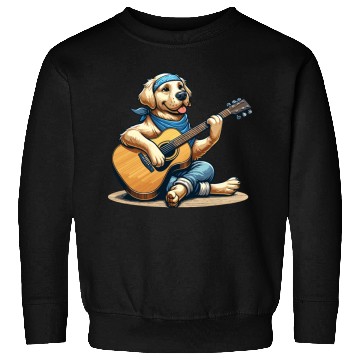 Discover Golden Retriever playing Guitar Sweatshirts