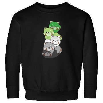 Discover Aromantic Flag Pride Lgbtq Cute Red Panda Pile Sweatshirts