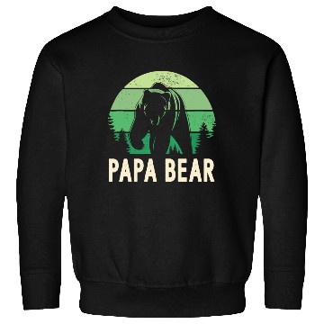 Discover Papa Bear Forest Green Retro Mens Sweatshirts