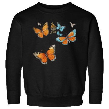 Discover Floral Harmony: Blooms and Butterflies" Sweatshirts
