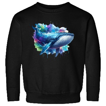 Discover Blue Whale Colourful background Sweatshirts