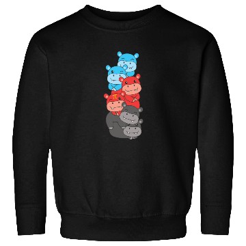 Discover Polyamory Flag Pride Lgbtq Cute Hippo Sweatshirts