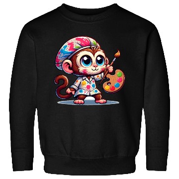 Discover Cute Monkey Artist Sweatshirts