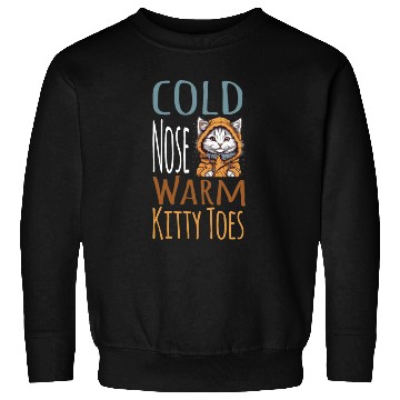 Discover Cold Nose Warm Kitty Toes White Cat Winter Outfit Sweatshirts