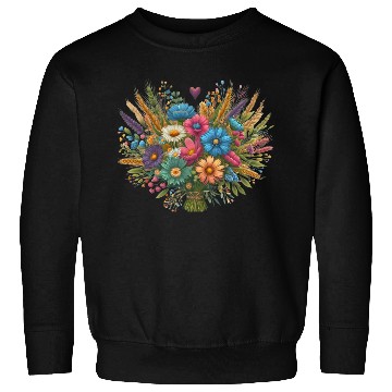Discover Bouquet of Wildflowers in Beautiful Rustic Colors Sweatshirts