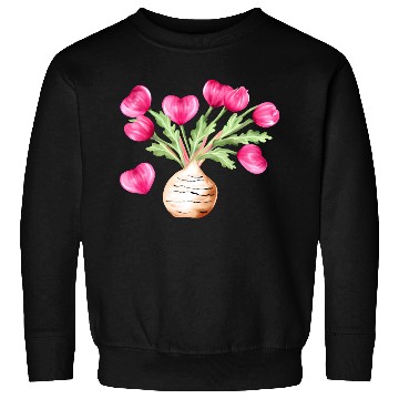 Discover Turnip Love Bouquet Heart Flowers Valentine's Day Sweatshirts