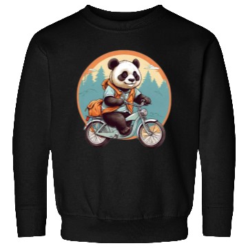 Discover Panda Riding Bicycle Sweatshirts