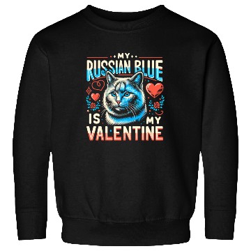 Discover Russian Blue Cat Love Cute Valentine's for Cat lov Sweatshirts