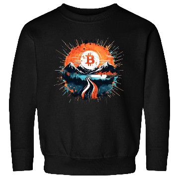 Discover Bitcoin Japonese Ink Sunset Serenity Sweatshirts