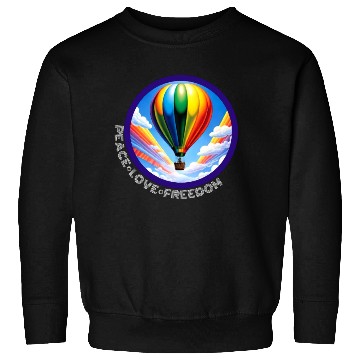 Discover Peace Love Freedom Ballon Sweatshirts