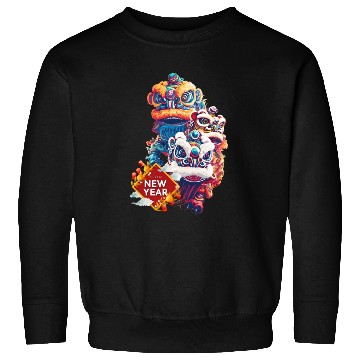 Discover Chinese New Year Extravaganza: Lion Dance Sweatshirts