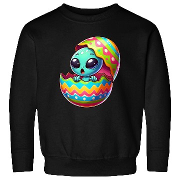 Discover Colorful Alien Easter Egg Hatch Design Sweatshirts