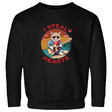 Discover Cat Musician with Sunglasses Sweatshirts