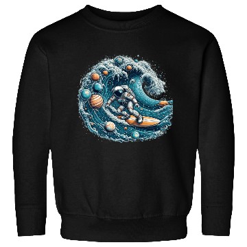 Discover astronaut on the waves Sweatshirts