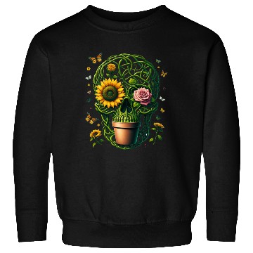 Discover Garden Lover’s Floral Skull Sweatshirts Green Thumb