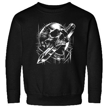Discover Radiant Edge: Skull with Combat Knife Sweatshirts