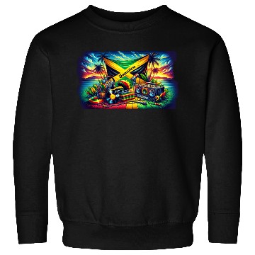 Discover Jamaica Caribbean Reggae Music Design Sweatshirts