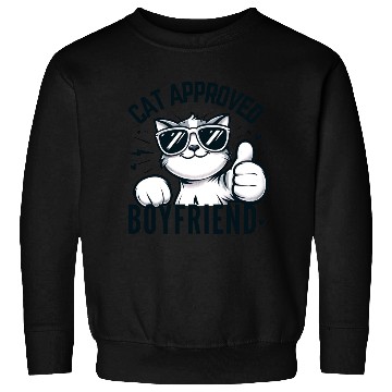 Discover Cat Approved Boyfriend Graphic Sweatshirts