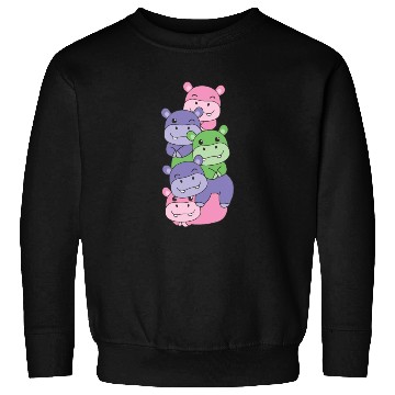 Discover Trigender Flag Pride Lgbtq Cute Hippo Sweatshirts