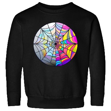 Discover colorful spider web stained glass Sweatshirts