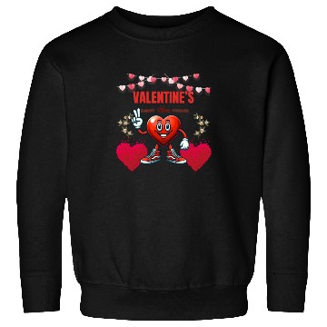 Discover Valentine’s Day Embrace Animated Heart Characters Sweatshirts