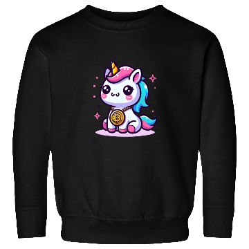 Discover Crypto Cutie: Magical Unicorn with Bitcoin Sweatshirts