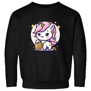 Discover Adorable Crypto Unicorn Cute Bitcoiner Sweatshirts