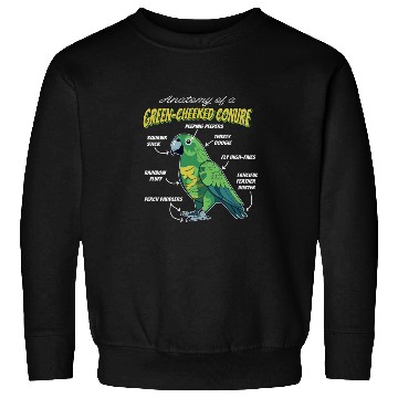 Discover Green Cheeked Conure Anatomy Sweatshirts
