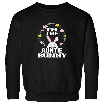 Discover I Am Auntie Easter Bunny Flower Wreath Easter Sweatshirts